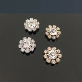 20 PCS Crystal Rhinestone Flower Earrings Headdress DIY Accessories