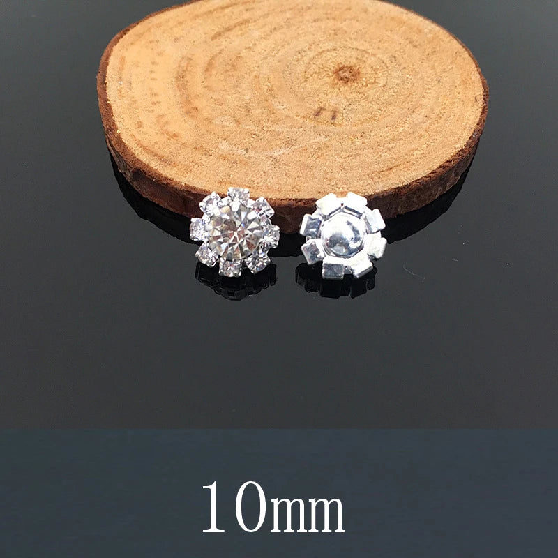 20 PCS Crystal Rhinestone Flower Earrings Headdress DIY Accessories