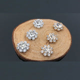 20 PCS Crystal Rhinestone Flower Earrings Headdress DIY Accessories