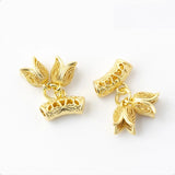 20 PCS Plated Curved Tube Flowers Pendant Charms for DIY Jewelry Making