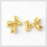 20 PCS Plated Curved Tube Flowers Pendant Charms for DIY Jewelry Making