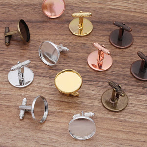20 PCS Inner 12mm-20mm French Cufflinks Base Settings 7 Colors Copper Blanks