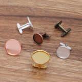 20 PCS Inner 12mm-20mm French Cufflinks Base Settings 7 Colors Copper Blanks
