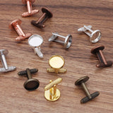20 PCS Inner 12mm-20mm French Cufflinks Base Settings 7 Colors Copper Blanks