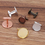 20 PCS Inner 12mm-20mm French Cufflinks Base Settings 7 Colors Copper Blanks