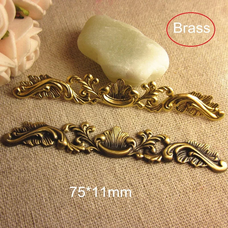 20 PCS Long Flower Rattan Stampings 75*11mm Filigree Brass Flower Pattern