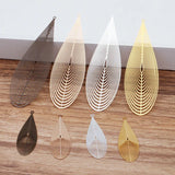 20 PCS Metal Brass Leaf Charms Filigree Leaves Pendant DIY Jewelry 25*85mm
