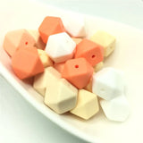20 PCS Navajo & Colors Combo 17 MM Hexagon Silicone Beads Salmon Orange