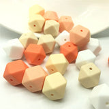 20 PCS Navajo & Colors Combo 17 MM Hexagon Silicone Beads Salmon Orange