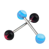 20 PCS Stainless Steel Tongue Stud Body Piercing Jewelry Mixed Double Acrylic