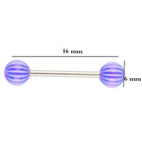 20 PCS Stainless Steel Tongue Stud Body Piercing Jewelry Mixed Double Acrylic
