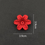 20 PCS Red Petals Acrylic Flowers Bead Caps DIY Jewelry Accessories