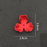 20 PCS Red Petals Acrylic Flowers Bead Caps DIY Jewelry Accessories