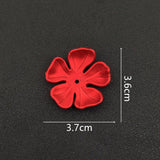 20 PCS Red Petals Acrylic Flowers Bead Caps DIY Jewelry Accessories
