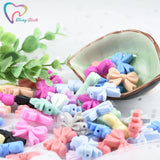 20 PCS Silicone Bow Tie Beads Baby DIY Teething Necklace Pendants