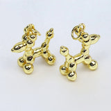 20 PCS Balloon Dog Charms 18K Plated Bear Pendants Necklace Jewelry Making