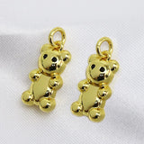 20 PCS Balloon Dog Charms 18K Plated Bear Pendants Necklace Jewelry Making