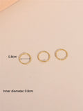 20 PCS Twisted Nose Rings Inner Diameter 8mm Box Set