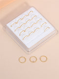 20 PCS Twisted Nose Rings Inner Diameter 8mm Box Set