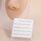 20 PCS Twisted Nose Rings Inner Diameter 8mm Box Set