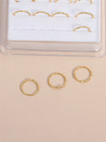 20 PCS Twisted Nose Rings Inner Diameter 8mm Box Set