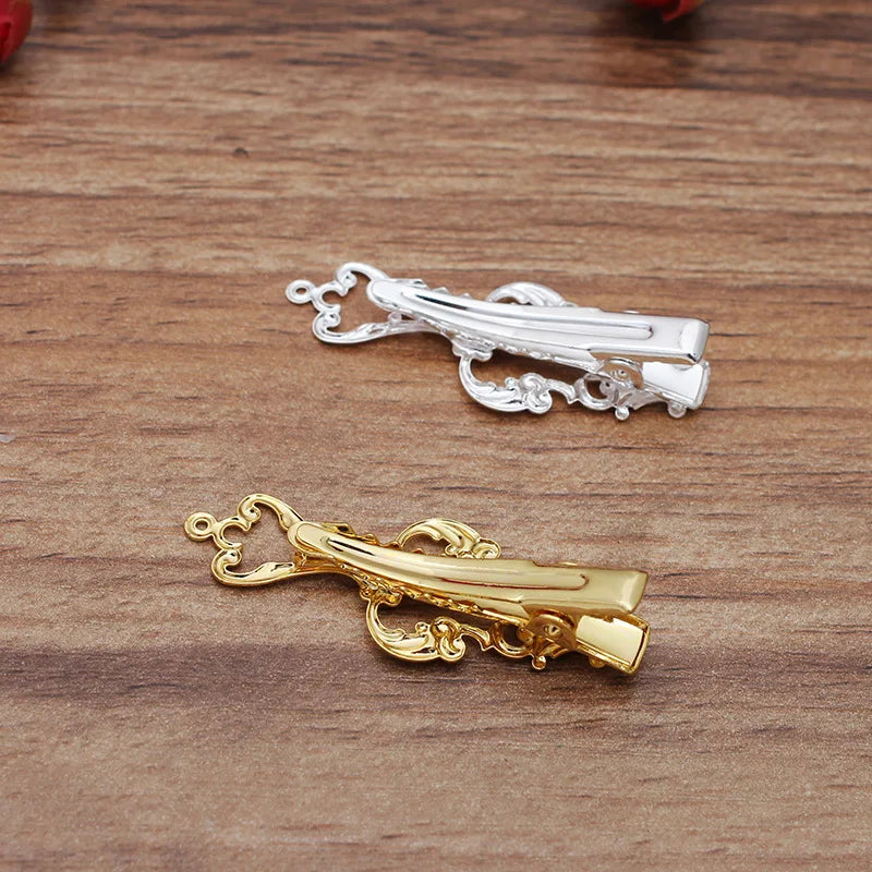20 PCS Vintage Hairgrips Copper Flowers Hair Clip Setting