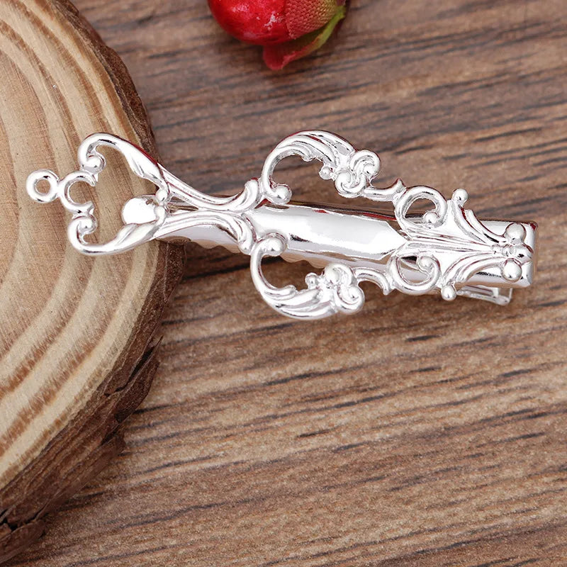 20 PCS Vintage Hairgrips Copper Flowers Hair Clip Setting