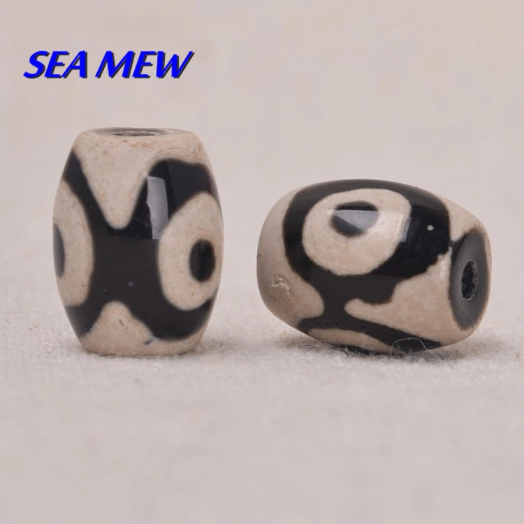 20 PCS Vintage Tibetan Eyes Dzi Beads Stone Spacer Beads for Jewelry Making