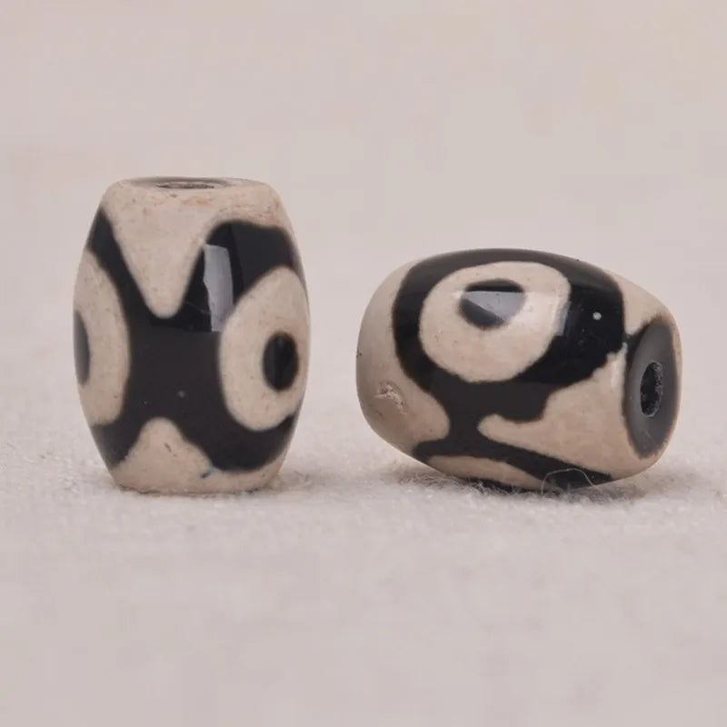 20 PCS Vintage Tibetan Eyes Dzi Beads Stone Spacer Beads for Jewelry Making