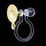 20 PCS Stainless Steel Ear Clip Settings For Jewelry Making Resin Transparent