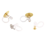 20 PCS Stainless Steel Ear Clip Settings For Jewelry Making Resin Transparent