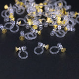20 PCS Stainless Steel Ear Clip Settings For Jewelry Making Resin Transparent