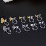 20 PCS Stainless Steel Ear Clip Settings For Jewelry Making Resin Transparent