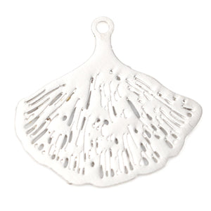 20 PCs Hollow Copper Gingko Leaf Filigree Stamping Charms Flowers Charm Pendants