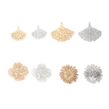 20 PCs Hollow Copper Gingko Leaf Filigree Stamping Charms Flowers Charm Pendants