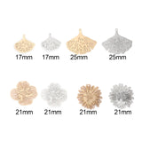 20 PCs Hollow Copper Gingko Leaf Filigree Stamping Charms Flowers Charm Pendants
