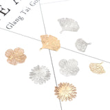 20 PCs Hollow Copper Gingko Leaf Filigree Stamping Charms Flowers Charm Pendants