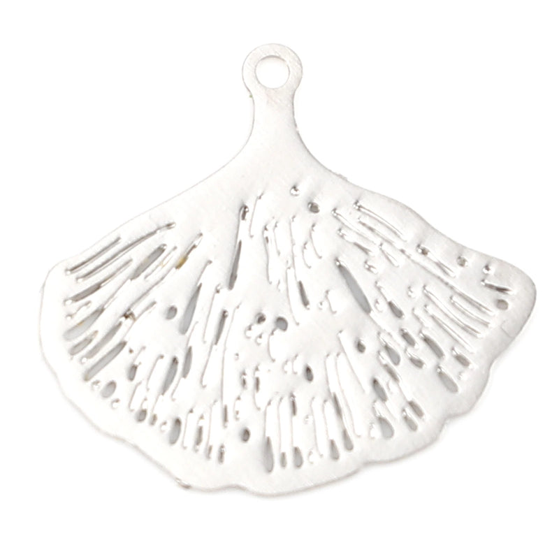 20 PCs Hollow Copper Gingko Leaf Filigree Stamping Charms Flowers Charm Pendants