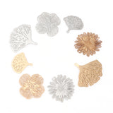 20 PCs Hollow Copper Gingko Leaf Filigree Stamping Charms Flowers Charm Pendants