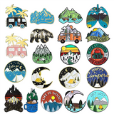 20-Pack Camping Enamel Pin Set Funny Outdoor Pins Vintage Lapel Pins