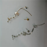 Butterfly Tassel Chain Asymmetric Clip Earrings Ear Cuff Rhinestone Jewelry