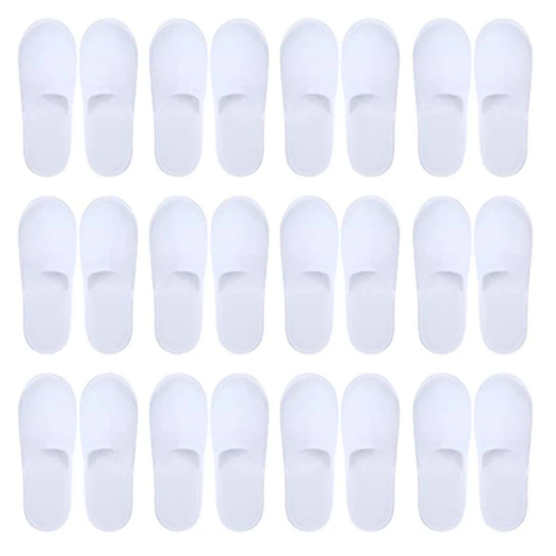 20 Pairs Disposable Non-Slip Slippers Ultra-Thin Plush for Hotel Home