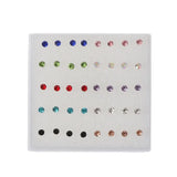 20 Pairs Faux Rhinestone Ear Studs Earrings