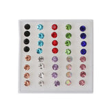 20 Pairs Faux Rhinestone Ear Studs Earrings