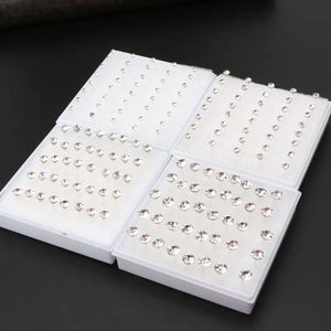 20 Pairs Faux Rhinestone Ear Studs Earrings