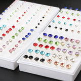 20 Pairs Faux Rhinestone Ear Studs Earrings