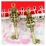 20 Pcs Crown Key Charms Pendants Antique Bronze Plated DIY Jewelry Findi