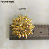 20 Pcs 32mm Brass Filigree Flower Bead Caps DIY Jewelry Crafts