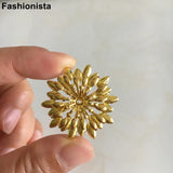 20 Pcs 32mm Brass Filigree Flower Bead Caps DIY Jewelry Crafts