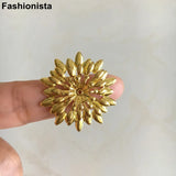 20 Pcs 32mm Brass Filigree Flower Bead Caps DIY Jewelry Crafts